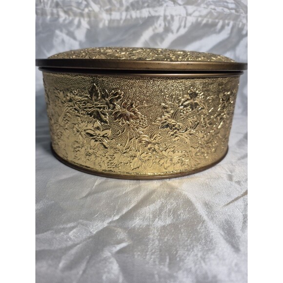 Vintage Guildcraft Gold Embossed Grapevine And Leaf Tin - Picture 8 of 16